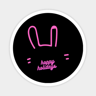 Christmas Rabbit Hoppy Holidays Rabbit Lovers Gift Bunnies Owners Magnet